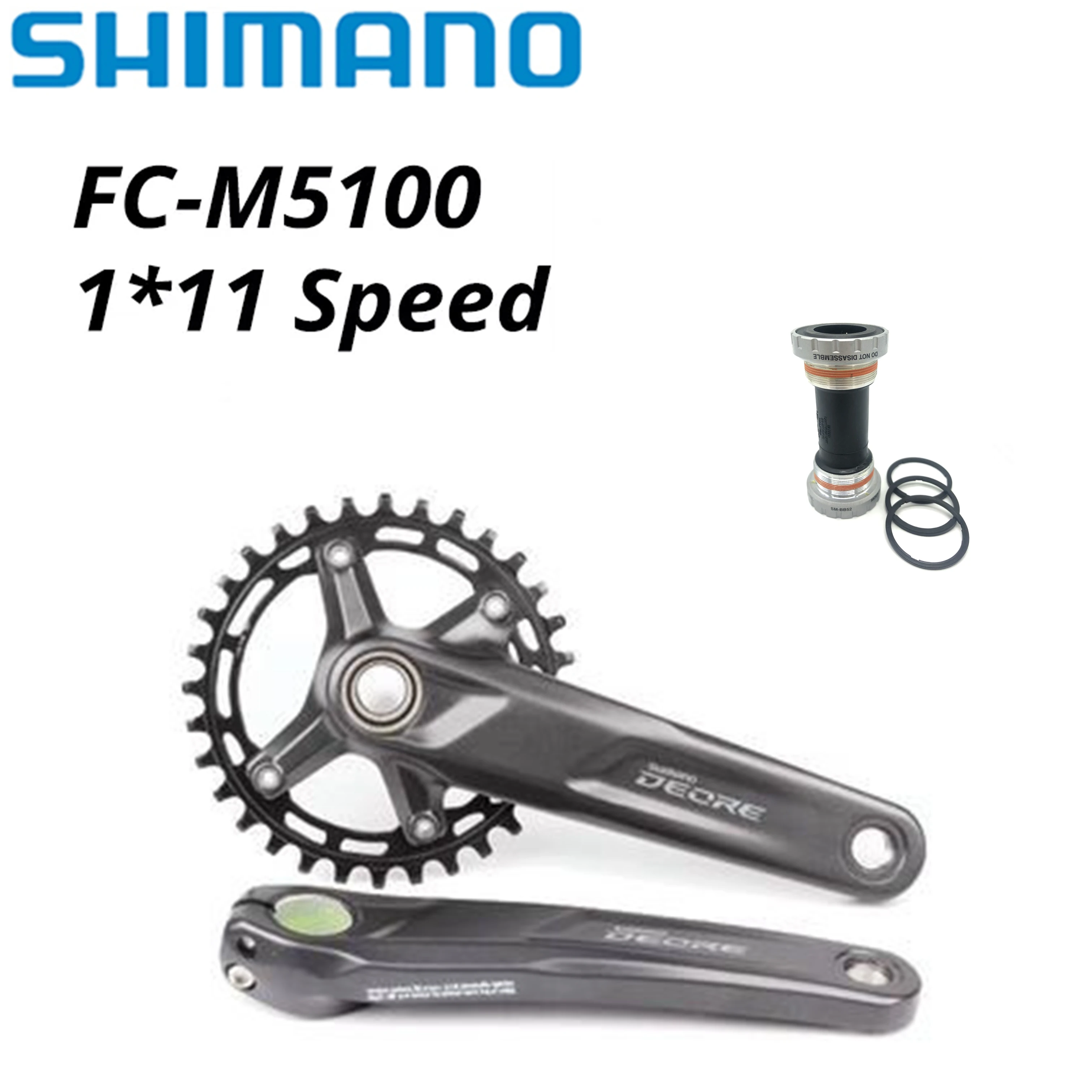 

SHIMANO DEORE FC M5100 Crankset M5100 1x11-Speed 11s 11v 32T 175MM 170MM 32T 34T compatiable with M7000 BB52
