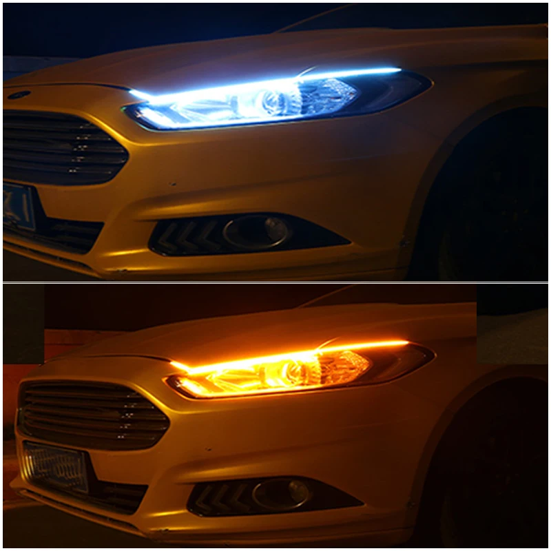 2x Ultrafine DRL светодиодный дневные ходовые огни указатель поворота полоса