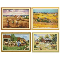 joy sunday stamped cross stitch kits a good harvest of wheat counted printed 11ct 14ct embroidery needlework handmade decor sets
