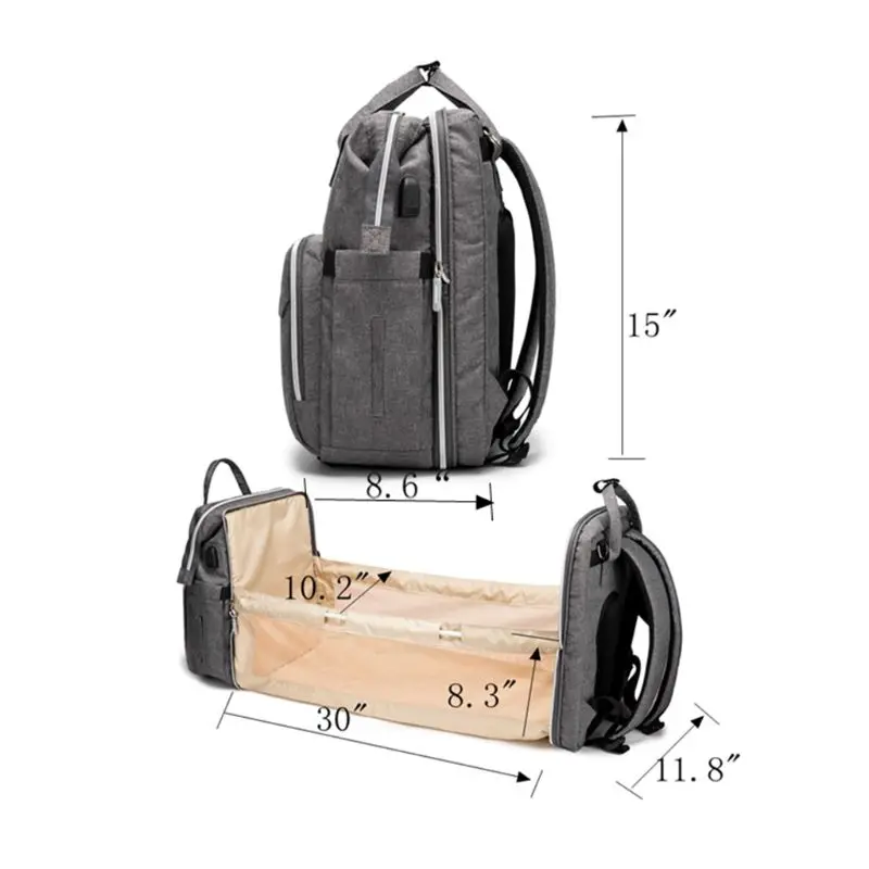 

Diaper Backpack Baby Nappy Changing Bag Portable Folding Crib Diaper Backpack Stroller Straps Bag New