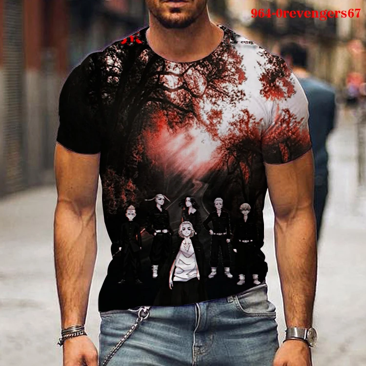 

Men Tshirts Japanese Anime Tokyo Revengers 3D T-shirts Short Sleeve Tees Shirts Streetwear Hip Hop Harajuku Ulzzang Loose Tops