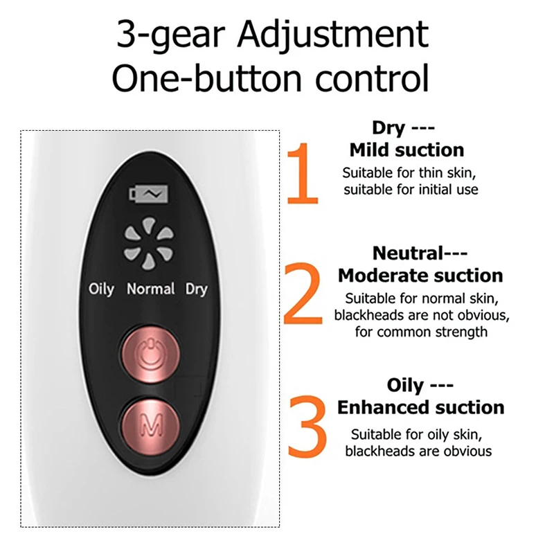 

USB Pore Cleaner Blackhead Remover Vacuum Face Skin Care Suction Black Dots Blackheads Pimples Removal Deep Cleaning Tool