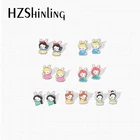 Новинка, принт с героями мультфильмов Kawaii, милые Disney платье принцессы с кроликом Банни для костюмированной вечеринки ручной работы акриловые ювелирные изделия эпоксидной смолы серьги-гвоздики