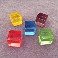 10pcsset 16mm transparent square corner 4 kinds colorful crystal dice chess piece for puzzle game accessory