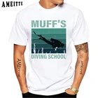 Новая летняя модная мужская футболка с коротким рукавом для дайвинга школьный Дизайн Забавный спортивный дизайн для плавания повседневные топы для мальчиков белые футболки