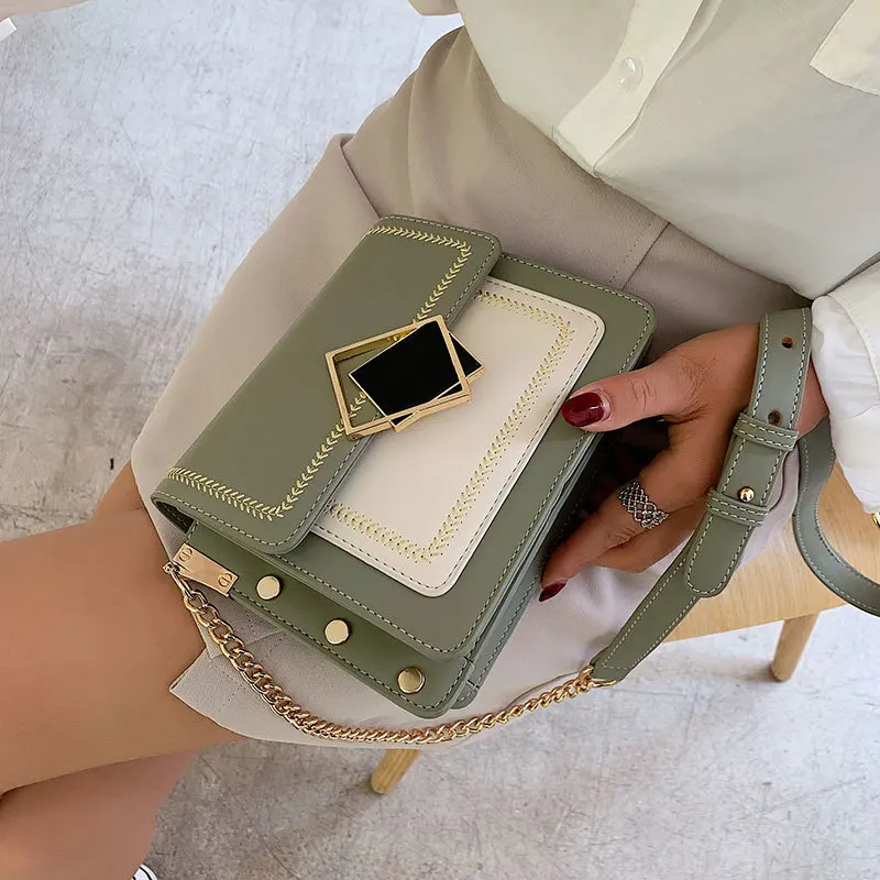 Женские сумки через плечо с цепочкой из искусственной кожи 2019 маленькая сумка