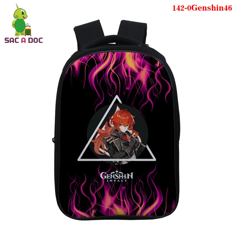 

Genshin Impact Backpack Students Zipper 14Inch Primary School Bags Teenage Burden Alleviation Boys Girls Traval Mochila Infantil