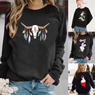 Женская толстовка с капюшоном и длинным рукавом, в стиле Харадзюку