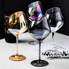 Креативные скандинавские бокалы для красного вина и шампанского бокалы без свинца 185 мл 440 мл 570 мл прозрачные дымчато-серые янтарные Цветные Бокалы es