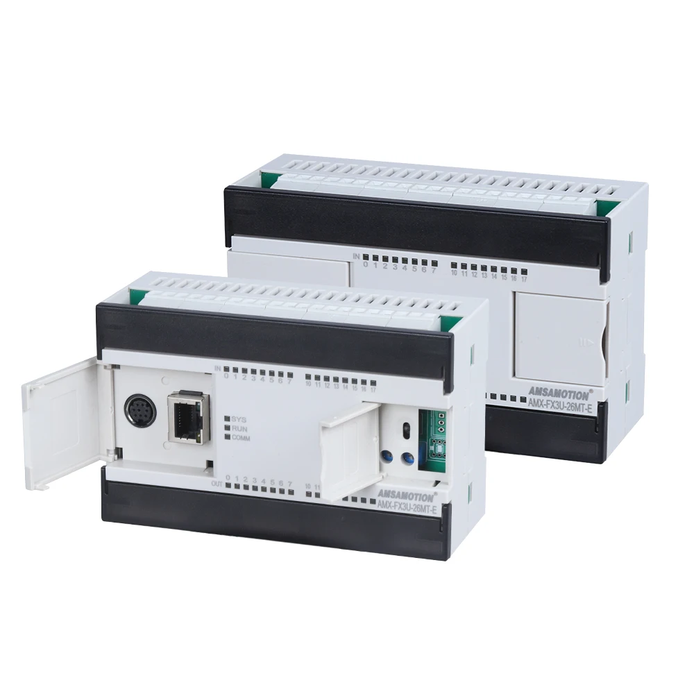 AMX-FX3U-26MR Compatible Mitsubishi MELSEC PLC Relay 2AI/1AO 16DI/10DO Ethernet MODBUS function USB-SC09-FX Programming Cable |