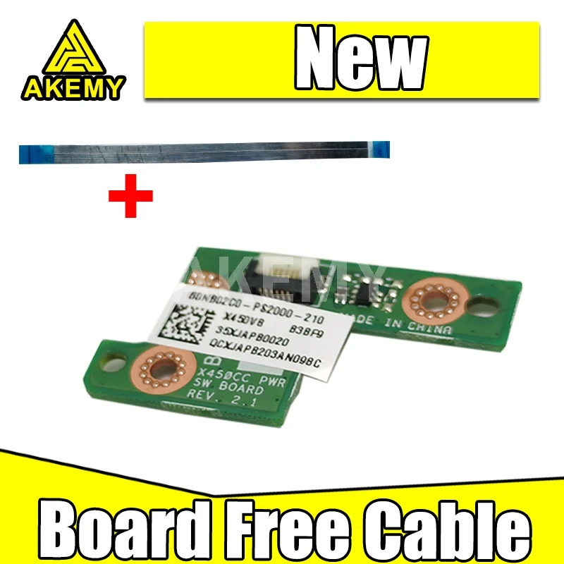 

Akemy New ew Original Power button switch board with cable For Asus A450C X452C Y481C X450LD Y481L X452L X450LA A450L board