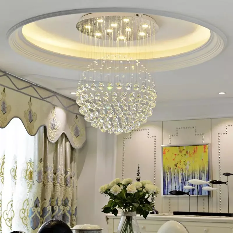 

Современные сферические Хрустальные потолочные светильники в стиле ретро GU10 Plafonnier светодиодный ная потолочная лампа для гостиной, спальни...