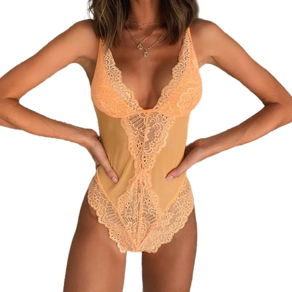 Женская сексуальная пижама Bobydolls Кружевное боди с глубоким v образным вырезом без