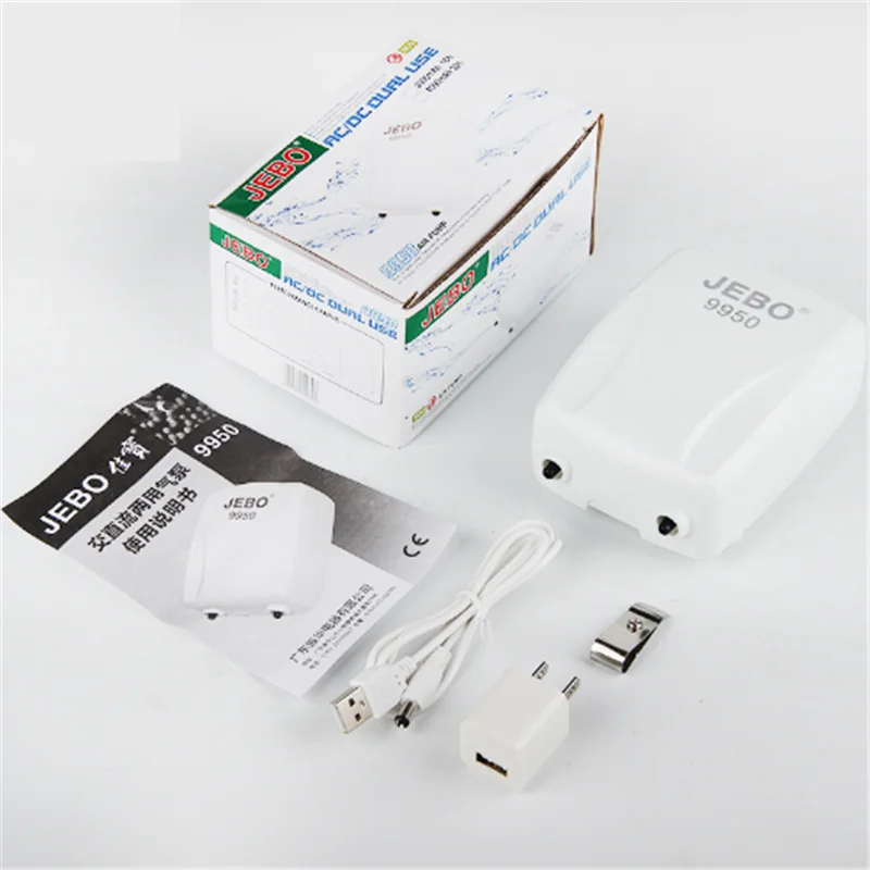 JEBO 9950/9970 AC и DC двойного назначения аквариумный кислородный насос бесшумный