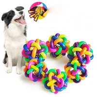 pet dog puppy colorful rubber training chew pet bell squeaky play toy cat ball bite resistant play balls dogs accessories