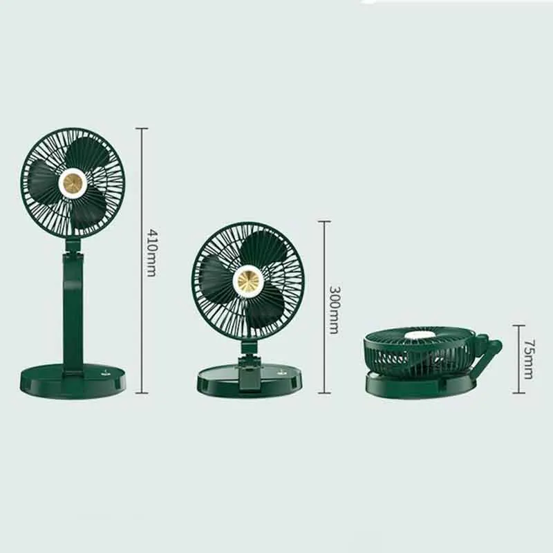 

Mini portable fan three-in-one retractable folding wall-mounted fan USB charging and luminous desk lamp fan