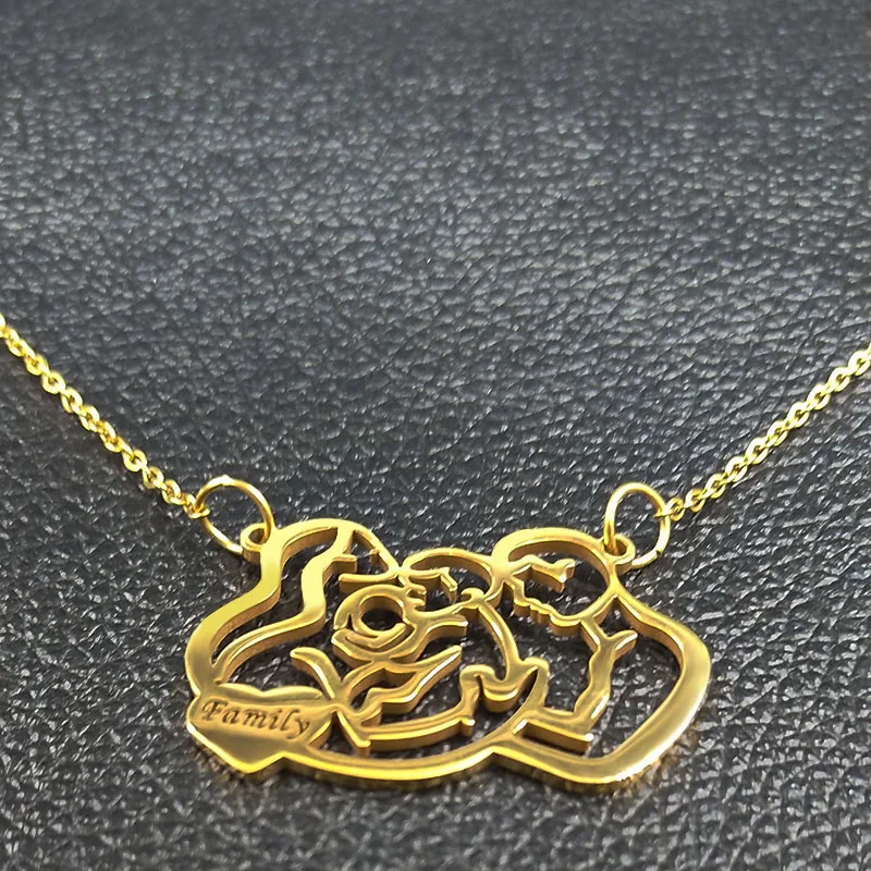 Женское Ожерелье из нержавеющей стали ожерелье золотого цвета с изображением