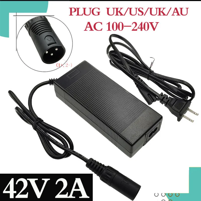 

1pc Lowest price 36V charager 42V2A electric bike lithium battery charger for 36V lithium battery pack with XLR Socket