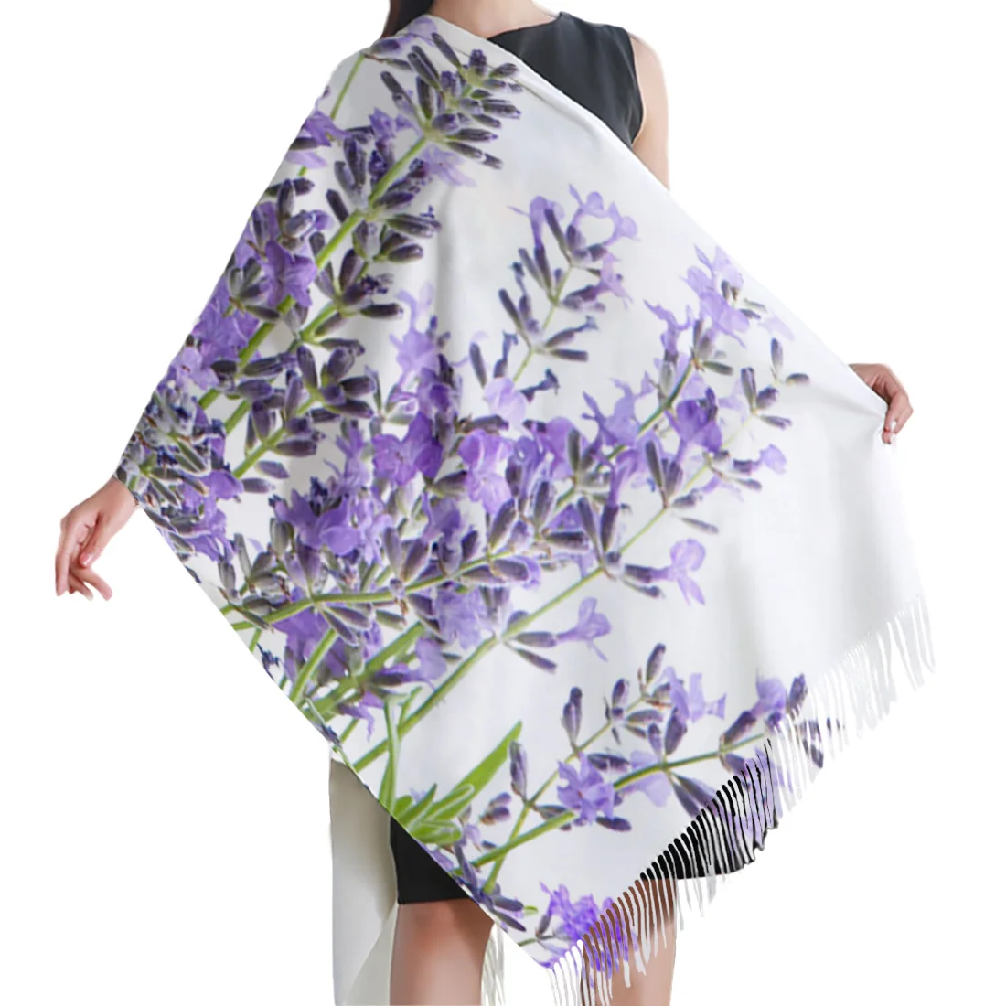 Женский зимний шарф фиолетового и лавандового цвета кашемировые шарфы теплая