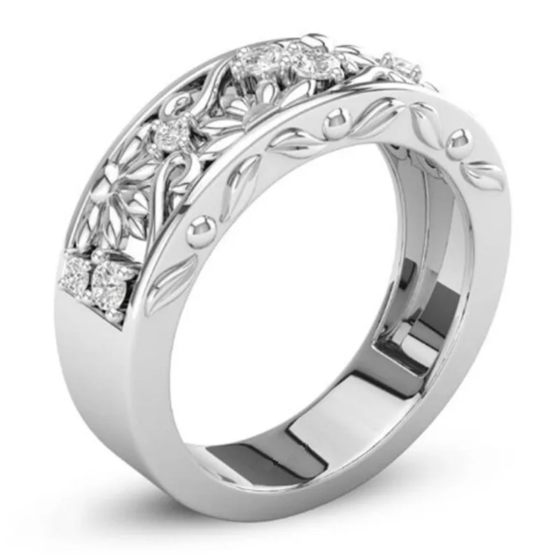 

Fashion Luxury Exquisite Zircon Women's Valentine's Day Gift Ring Wedding Engagement Party Jewelry Ring Wholesale