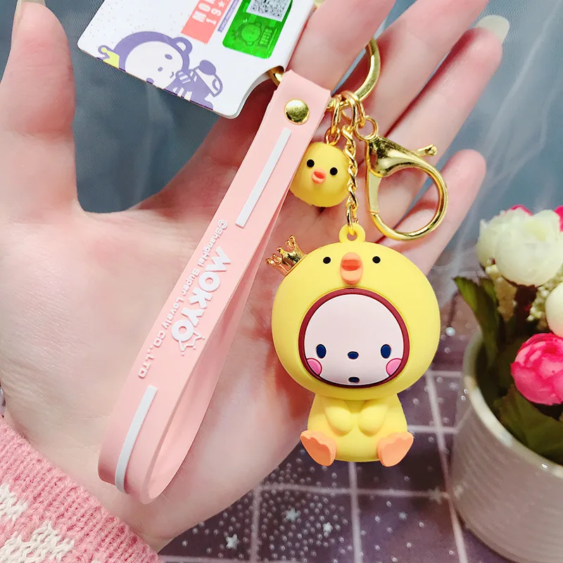 

Korea Cartoon Crown Monkey Bag Pendant Lovely Key Chai Men Women Car Panda Purse Keychain Small Gifts Wholesale Keyring