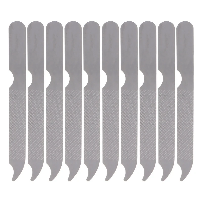 

10pcs Stainless Steel Metal Nail Art New Pedicure Tool Dual Sided File Manicure Q0KD