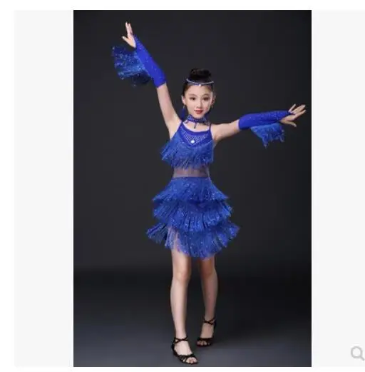 

Latin dance dress children Latin dance costumes costumes girls tassel sequins competition clothes new dance clothing