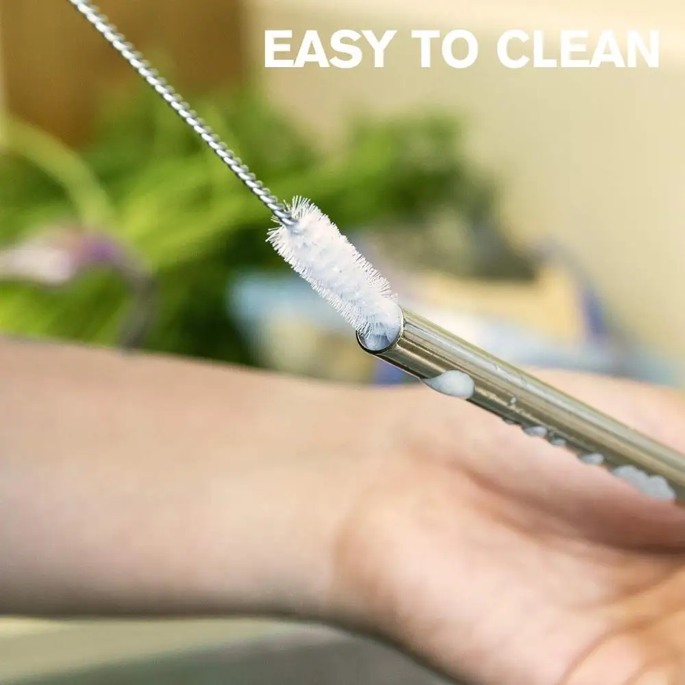 60 шт. 12 мм Питьевая соломинка многоразовая металлическая фотоблестящая