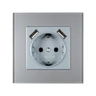 2019 новый стиль настенная USB-розетка Бесплатная доставка двойной USB-порт 5V 2A акриловая нашивка рамка качество usb FGGY3-01 серый разъем питания