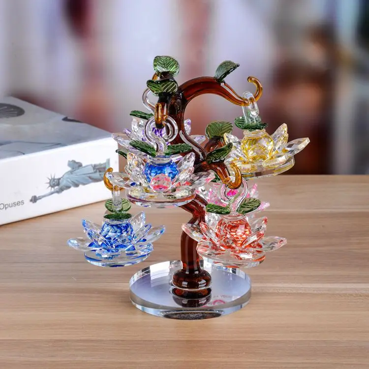 18 шт. хрустальные рождественские висячие украшения в виде дерева лотоса 60 мм