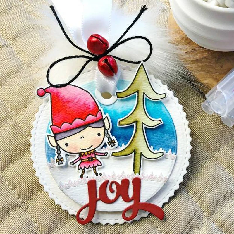 Elfs отправить вам Рождество Cheer прозрачные силиконовые + фраз для DIY скрапбукинга