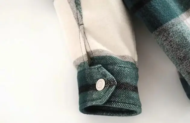 

Women's Plaid coats Stylish Pockets Oversized outwear Lapel Collar Long Sleeve Loose female Chic Tops office jacket coat Vintage