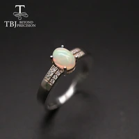 tbj2021 new simple opal ring oval 57mm 0 8ct natural ethiopia colorful gemstone fine jewelry for women girls daily wear