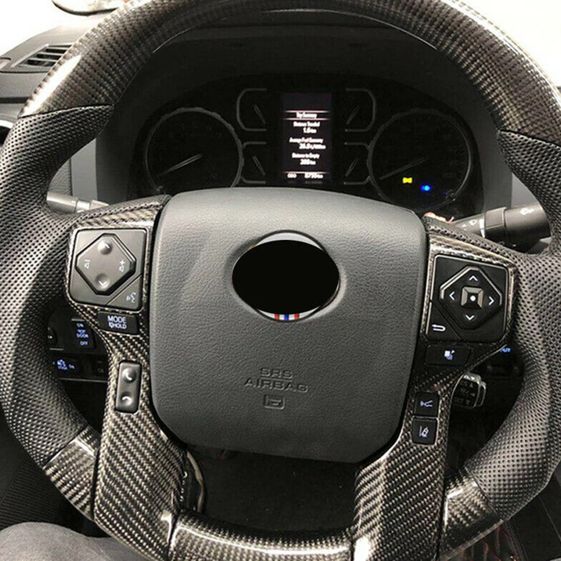 

2Pcs Carbon Fiber Style Steering Wheel Cover Trim Fit for Toyota Tacoma 2016 2017 2018 2019 2020