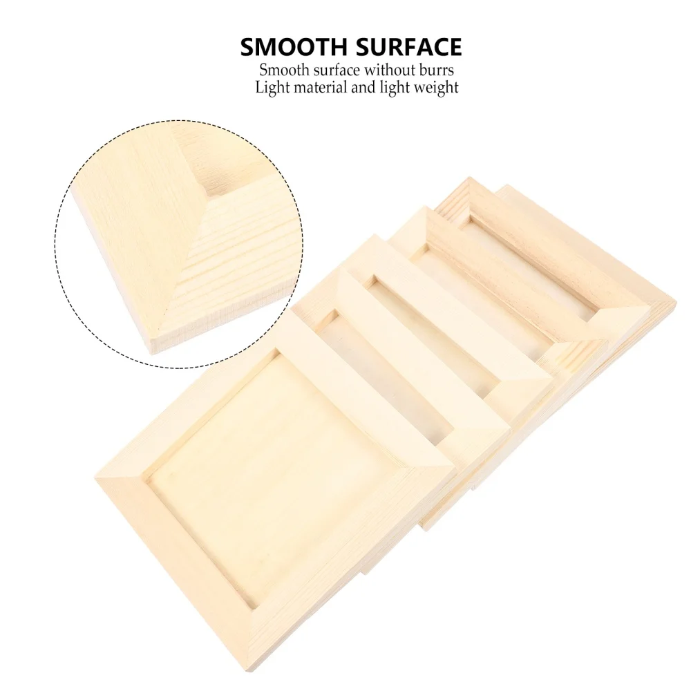 

6Pcs DIY Blank Wooden Photo Holders Children DIY Clay Photo Frames for Home