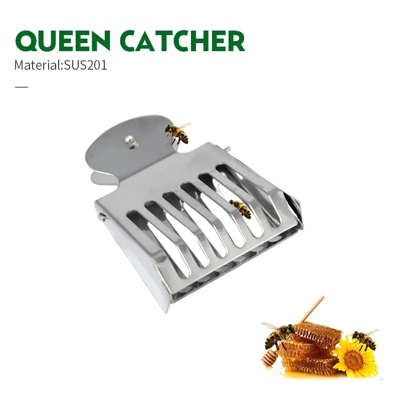 

2pcs Stainless Steel Anti-escape Queen Bee Cage, Bee Mark Catcher Clip, Durable Beekeeping Tool Accessories