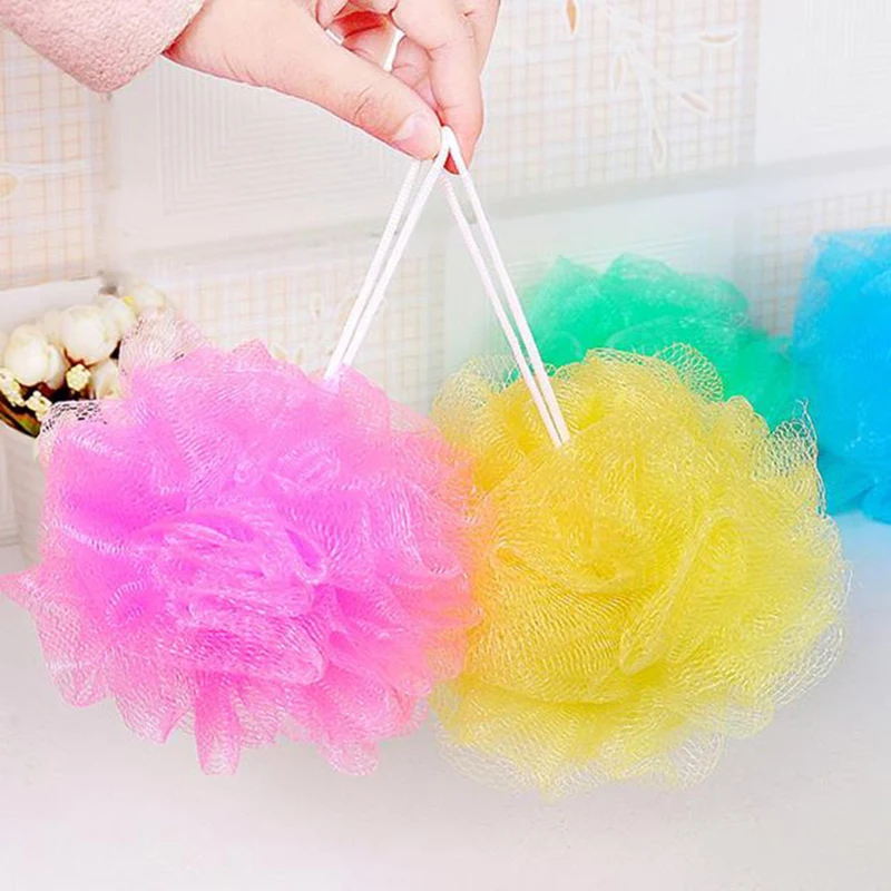 

2021 Solid Color Bath Ball Bathing Towel Scrubber Body Cleaning Mesh Shower Wash for Bathroom SSwell