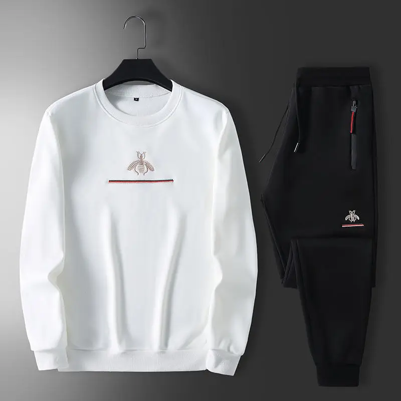 

2021 male age season fleece cardigan long suit the new tide male thin summer popular logo loose packed two pieces