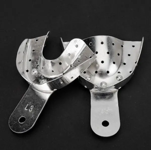 10 шт. стоматологический алюминиевый поднос с отверстиями для протезов|Модель зубов орто-металлическим