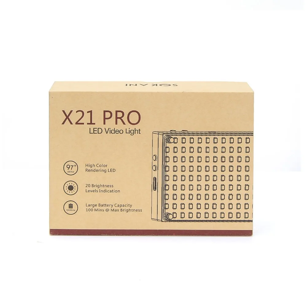 SOKANI X21 Pro светодиодный видео свет 3200-6500K 122 светодиодный лампы O светодиодный Экран встроенный 3000 мА/ч, Батарея для DSLR Камера iPhone Селфи