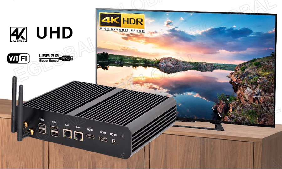 Core I7 4500U 16 Гб ОЗУ 128 ГБ SDD 1 ТБ HDD безвентиляторный Intel Nuc Мини ПК Windows10 поддержка 4K Dual Lan Dual HDMI дисплей 4K 3D игры