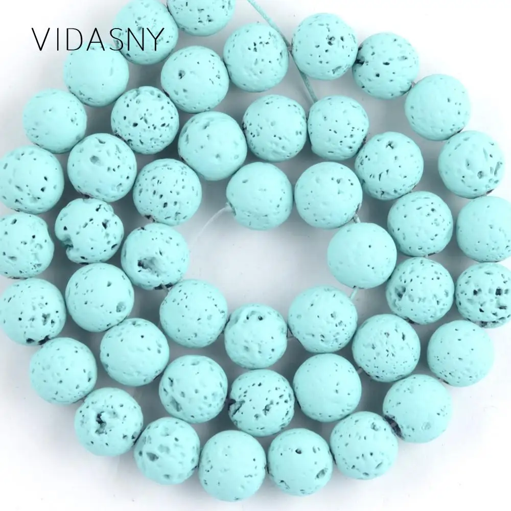 

Lake Blue Lava Hematite Natural Minerals Stone Beads For Jewelry Making Round Spacer Beads 4 6 8 10mm Diy Bracelet Necklace 15"