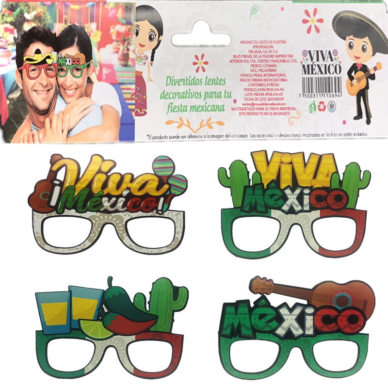 8 шт. декоративные бумажные очки в мексиканвечерние стиле | Дом и сад