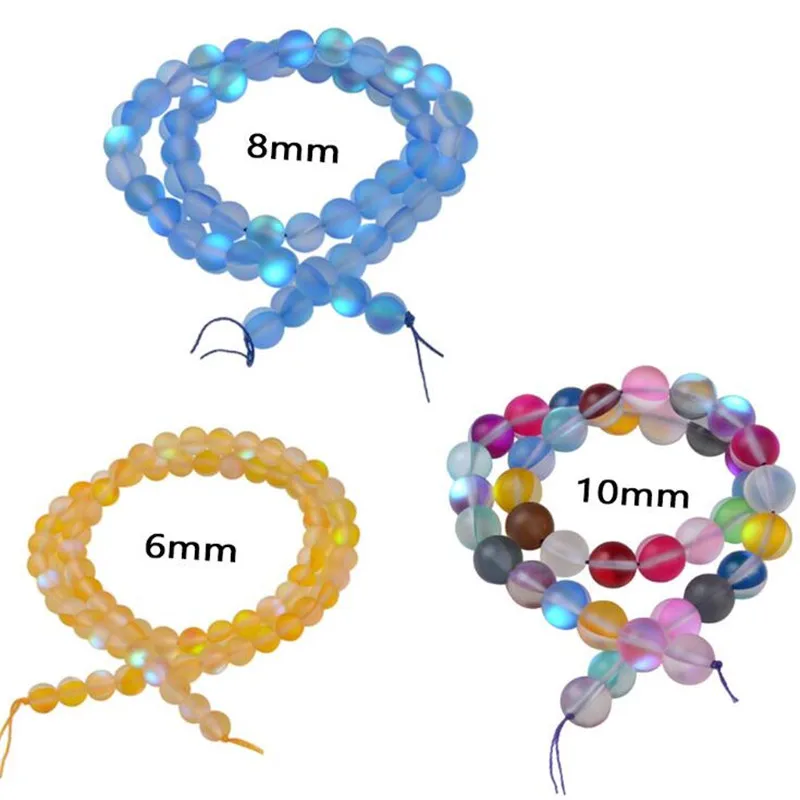 

Hot Matte AB Austrian Crystal Round Loose Beads For Jewelry Making Glitter MoonStone Beads Diy Bracelet 15'' Strands 6 8 10 12mm