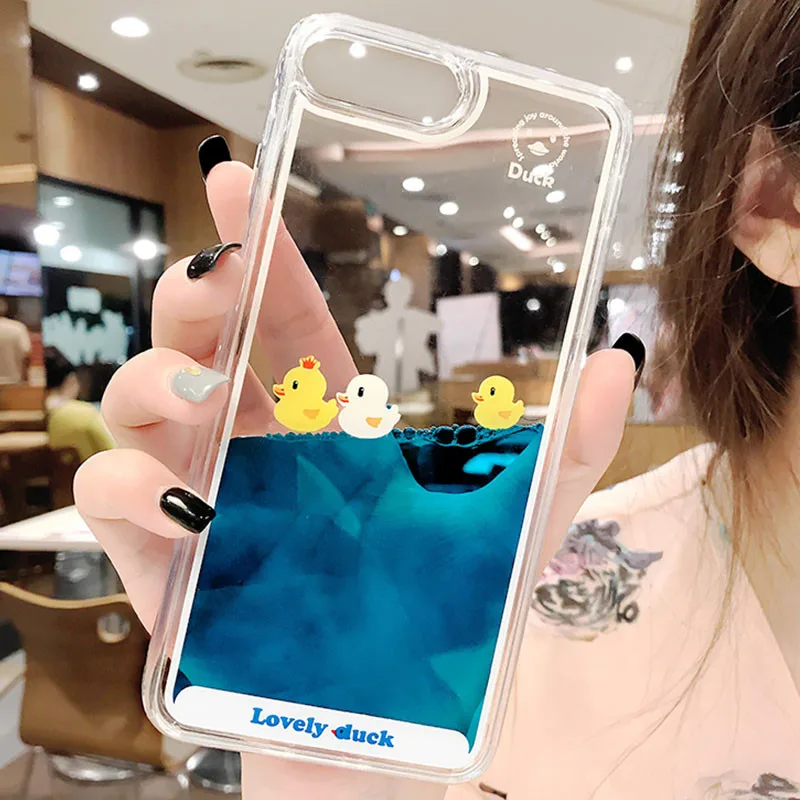 Luxury Cartoon 3D Swimming Duck Animal Dynamic Liquid Quicksand Cover Case For Apple iPhone 5 5S 5SE 6 6S 7 8 Plus X Phone Cases |