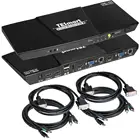 KVM-переключатель TESmart с двумя мониторами-2 порта (2 порта HDMI и 2 порта VGA), обновленный KVM-переключатель 4K @ 60 Гц HDMI с удаленным микрофоном