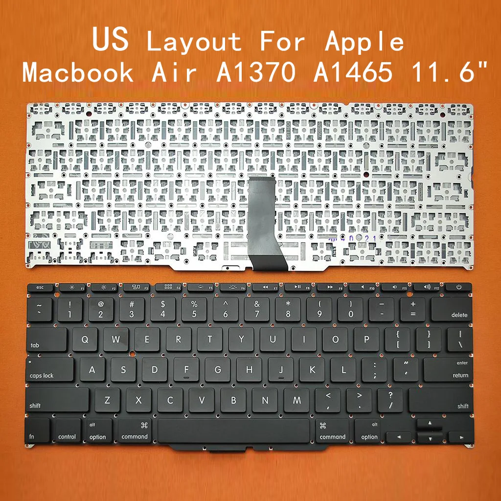 US Layout New Replacement Keyboard For Apple Macbook Air A1370 A1465 11.6&quot Laptop Notebook Black No Frame | Компьютеры и офис