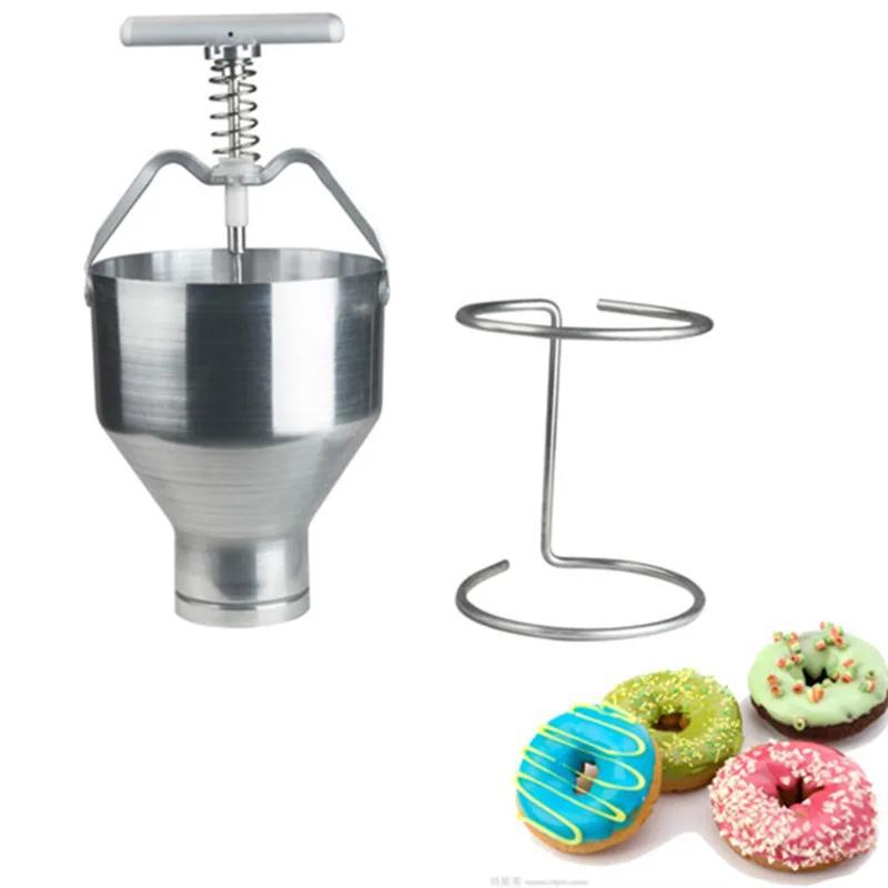 

Stainless Steel Mini Manual Donut Maker Machine Handheld Cake Donut Hopper Donut Dropper Griddle Cake Maker