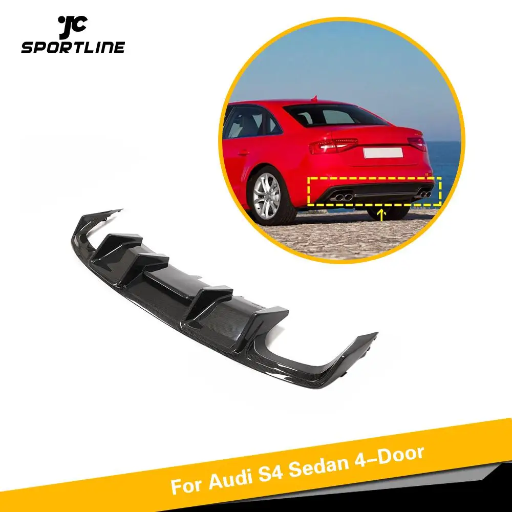 

Диффузор для заднего бампера из углеродного волокна, спойлер для Audi S4 Sedan 4 Door 2013-2016, диффузор для заднего бампера, спойлер для губ