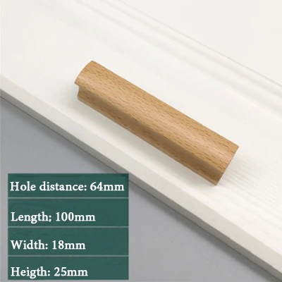 door handle-1 Деревянная дверная ручка для ящика Шкаф для дома магазин одежды офис простой стиль прямоугольник дверная ручка - Цвет: door handle-1